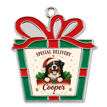 Load image into Gallery viewer, Bernese Mountain Dog Christmas Ornament - Gift Box Design - Personalized with Name-Christmas Ornament-Bernese Mountain Dog,Christmas,Personalize Artwork-3