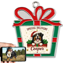 Load image into Gallery viewer, Bernese Mountain Dog Christmas Ornament - Gift Box Design - Personalized with Name-Christmas Ornament-Bernese Mountain Dog,Christmas,Personalize Artwork-1