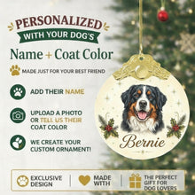 Load image into Gallery viewer, Bernese Mountain Dog Christmas Ornament - Gold Crown Dog Portrait - Personalized with Photo and Name-Christmas Ornament-Christmas,Christmas Ornament,Personalize Artwork-2