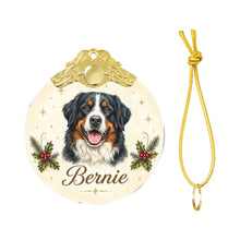 Load image into Gallery viewer, Bernese Mountain Dog Christmas Ornament - Gold Crown Dog Portrait - Personalized with Photo and Name-Christmas Ornament-Christmas,Christmas Ornament,Personalize Artwork-4