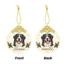 Load image into Gallery viewer, Bernese Mountain Dog Christmas Ornament - Gold Crown Dog Portrait - Personalized with Photo and Name-Christmas Ornament-Christmas,Christmas Ornament,Personalize Artwork-5