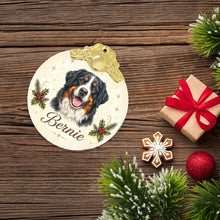 Load image into Gallery viewer, Bernese Mountain Dog Christmas Ornament - Gold Crown Dog Portrait - Personalized with Photo and Name-Christmas Ornament-Christmas,Christmas Ornament,Personalize Artwork-7