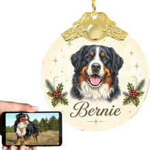 Load image into Gallery viewer, Bernese Mountain Dog Christmas Ornament - Gold Crown Dog Portrait - Personalized with Photo and Name-Christmas Ornament-Christmas,Christmas Ornament,Personalize Artwork-1
