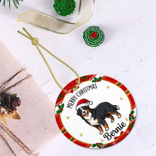 Load image into Gallery viewer, Bernese Mountain Dog Christmas Ornament - Personalized Whimsical Holiday Cartoon Art Design - with Name-Christmas Ornament-Bernese Mountain Dog,Christmas,Personalize Artwork-4