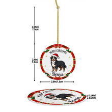 Load image into Gallery viewer, Bernese Mountain Dog Christmas Ornament - Personalized Whimsical Holiday Cartoon Art Design - with Name-Christmas Ornament-Bernese Mountain Dog,Christmas,Personalize Artwork-5