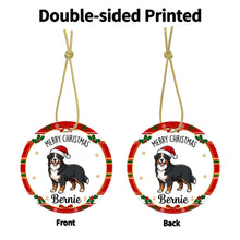 Load image into Gallery viewer, Bernese Mountain Dog Christmas Ornament - Personalized Whimsical Holiday Cartoon Art Design - with Name-Christmas Ornament-Bernese Mountain Dog,Christmas,Personalize Artwork-6