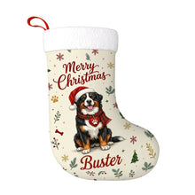 Load image into Gallery viewer, Bernese Mountain Dog Christmas Stocking - Cozy Festive Wishes - Personalize with Photo and Name-Christmas Ornament-Christmas,Christmas Stocking,Personalize Artwork-3