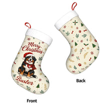 Load image into Gallery viewer, Bernese Mountain Dog Christmas Stocking - Cozy Festive Wishes - Personalize with Photo and Name-Christmas Ornament-Christmas,Christmas Stocking,Personalize Artwork-4