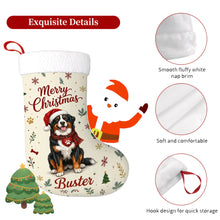 Load image into Gallery viewer, Bernese Mountain Dog Christmas Stocking - Cozy Festive Wishes - Personalize with Photo and Name-Christmas Ornament-Christmas,Christmas Stocking,Personalize Artwork-5