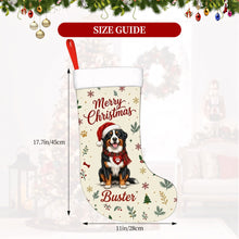 Load image into Gallery viewer, Bernese Mountain Dog Christmas Stocking - Cozy Festive Wishes - Personalize with Photo and Name-Christmas Ornament-Christmas,Christmas Stocking,Personalize Artwork-6