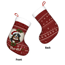 Load image into Gallery viewer, Bernese Mountain Dog Christmas Stocking – Heart Knit Portrait – Personalize with Photo and Name-Christmas Ornament-Bernese Mountain Dog,Christmas,Christmas Stocking,Personalize Artwork-4