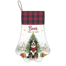 Load image into Gallery viewer, Bernese Mountain Dog Christmas Stocking - Home for the Holidays - Personalize with Photo and Name-Christmas Ornament-Christmas,Christmas Stocking,Personalize Artwork-3