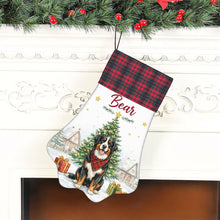 Load image into Gallery viewer, Bernese Mountain Dog Christmas Stocking - Home for the Holidays - Personalize with Photo and Name-Christmas Ornament-Christmas,Christmas Stocking,Personalize Artwork-6
