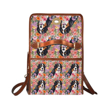 Load image into Gallery viewer, Bernese Mountain Dog in Bloom Satchel Bag Purse-Accessories-Accessories, Bags, Bernese Mountain Dog, Purse-Black3-ONE SIZE-5