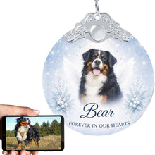Load image into Gallery viewer, Bernese Mountain Dog Ornament - Angel Dog Memorial Design - Personalized with Photo and Name-Christmas Ornament-Bernese Mountain Dog,Christmas,Christmas Ornament,Personalize Artwork-1