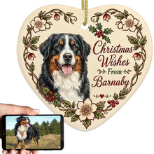 Load image into Gallery viewer, Bernese Mountain Dog Ornament - Christmas Wishes Design - Personalized with Name-Christmas Ornament-Bernese Mountain Dog,Christmas,Personalize Artwork-1
