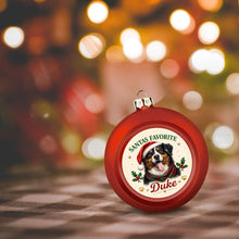 Load image into Gallery viewer, Bernese Mountain Dog Ornament - Classic Red Round Shape - Santa's Favourite Design - Personalized with Name-Christmas Ornament-Bernese Mountain Dog,Christmas,Personalize Artwork-6