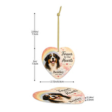 Load image into Gallery viewer, Bernese Mountain Dog Ornament - Forever In Our Hearts Design - Personalized with Name-Christmas Ornament-Bernese Mountain Dog,Christmas,Personalize Artwork-5