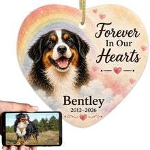 Load image into Gallery viewer, Bernese Mountain Dog Ornament - Forever In Our Hearts Design - Personalized with Name-Christmas Ornament-Bernese Mountain Dog,Christmas,Personalize Artwork-1