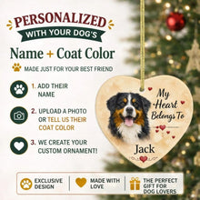 Load image into Gallery viewer, Bernese Mountain Dog Ornament - My Heart Belongs To Design - Personalized with Name-Christmas Ornament-Bernese Mountain Dog,Christmas,Personalize Artwork-2