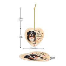 Load image into Gallery viewer, Bernese Mountain Dog Ornament - My Heart Belongs To Design - Personalized with Name-Christmas Ornament-Bernese Mountain Dog,Christmas,Personalize Artwork-5