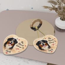 Load image into Gallery viewer, Bernese Mountain Dog Ornament - My Heart Belongs To Design - Personalized with Name-Christmas Ornament-Bernese Mountain Dog,Christmas,Personalize Artwork-7