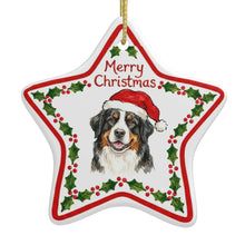 Load image into Gallery viewer, Bernese Mountain Dog Ornament - Personalized Star Shaped Christmas Folk-Art Design-Christmas Ornament-Bernese Mountain Dog,Christmas,Personalize Artwork-3
