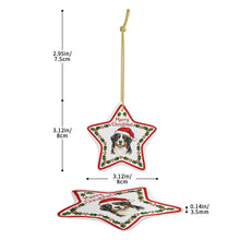 Load image into Gallery viewer, Bernese Mountain Dog Ornament - Personalized Star Shaped Christmas Folk-Art Design-Christmas Ornament-Bernese Mountain Dog,Christmas,Personalize Artwork-4