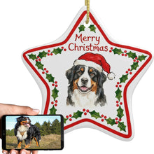 Load image into Gallery viewer, Bernese Mountain Dog Ornament - Personalized Star Shaped Christmas Folk-Art Design-Christmas Ornament-Bernese Mountain Dog,Christmas,Personalize Artwork-1