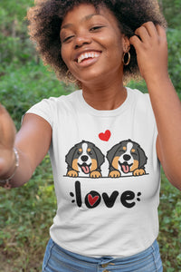 My Bernese My Biggest Love Women's Cotton T-Shirt - 4 Colors-Apparel-Apparel, Bernese Mountain Dog, Shirt, T Shirt-White-S-2