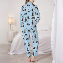 Load image into Gallery viewer, Bernese Pajamas for Women - XL Available - Bernese Mountain Dogs Doing Yoga-Pajamas-Apparel,Boxer,Dog Mom Gifts,Pajamas-6