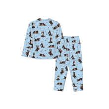 Load image into Gallery viewer, Bernese Pajamas for Women - XL Available - Bernese Mountain Dogs Doing Yoga-Pajamas-Apparel,Boxer,Dog Mom Gifts,Pajamas-8