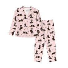 Load image into Gallery viewer, Bernese Pajamas for Women - XL Available - Bernese Mountain Dogs Doing Yoga-Pajamas-Apparel,Boxer,Dog Mom Gifts,Pajamas-Blue-XS-25