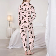 Load image into Gallery viewer, Bernese Pajamas for Women - XL Available - Bernese Mountain Dogs Doing Yoga-Pajamas-Apparel,Boxer,Dog Mom Gifts,Pajamas-Blue-XS-23