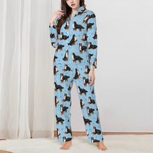 Load image into Gallery viewer, Bernese Pajamas for Women - XL Available - Yes I Love Bernese Mountain Dogs-Pajamas-Apparel,Boxer,Dog Mom Gifts,Pajamas-Blue-XS-1