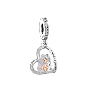 Best Friends Forever Whippet / Greyhound Silver Charm Pendant-Dog Themed Jewellery-Greyhound, Jewellery, Pendant, Whippet-5