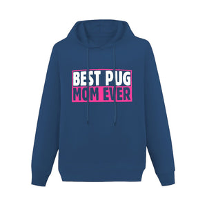 Best Pug Mom Ever Women's Cotton Fleece Hoodie Sweatshirt-Apparel-Apparel, Hoodie, Pug, Sweatshirt-Navy Blue-XS-7