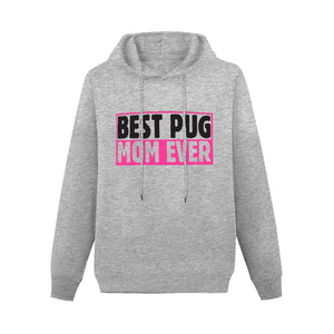 Best Pug Mom Ever Women's Cotton Fleece Hoodie Sweatshirt-Apparel-Apparel, Hoodie, Pug, Sweatshirt-Gray-XS-5