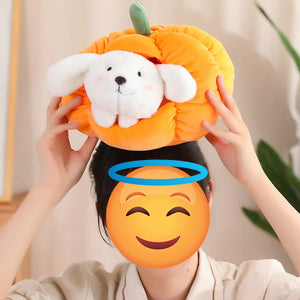 Bichon Frise in a Pumpkin Plush Toy-Stuffed Animals-Bichon Frise, Home Decor, Stuffed Animal-7