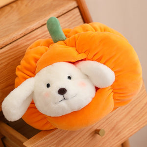 Bichon Frise in a Pumpkin Plush Toy-Stuffed Animals-Bichon Frise, Home Decor, Stuffed Animal-Small-Bichon Frise-1