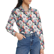 Load image into Gallery viewer, Bichon Frise in Bloom Women&#39;s Shirt - 3 Designs-Apparel-Apparel, Bichon Frise, Shirt-14