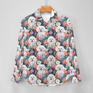 Bichon Frise in Bloom Women's Shirt - 3 Designs-Apparel-Apparel, Bichon Frise, Shirt-4