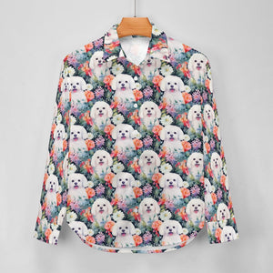 Bichon Frise in Bloom Women's Shirt - 3 Designs-Apparel-Apparel, Bichon Frise, Shirt-5