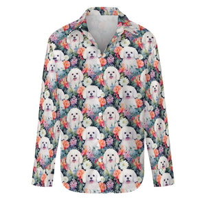 Bichon Frise in Bloom Women's Shirt - 3 Designs-Apparel-Apparel, Bichon Frise, Shirt-Normal - Balanced-S-7
