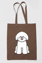 Load image into Gallery viewer, Bichon Frise Love Canvas Tote Bags-Accessories-Accessories, Bags, Bichon Frise, Dog Mom Gifts, Personalized-Zippered Tote Bag-Earthen Brown-Classic-11