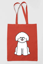 Load image into Gallery viewer, Bichon Frise Love Canvas Tote Bags-Accessories-Accessories, Bags, Bichon Frise, Dog Mom Gifts, Personalized-Zippered Tote Bag-Red-Classic-12