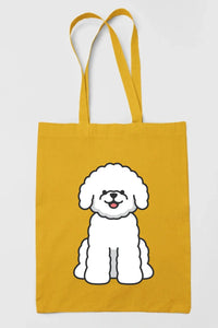 Bichon Frise Love Canvas Tote Bags-Accessories-Accessories, Bags, Bichon Frise, Dog Mom Gifts, Personalized-Zippered Tote Bag-Mustard-Classic-13