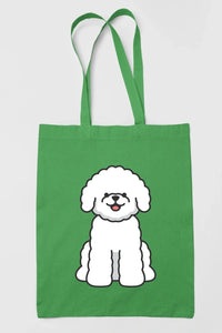 Bichon Frise Love Canvas Tote Bags-Accessories-Accessories, Bags, Bichon Frise, Dog Mom Gifts, Personalized-Zippered Tote Bag-Forest Green-Classic-14