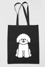 Load image into Gallery viewer, Bichon Frise Love Canvas Tote Bags-Accessories-Accessories, Bags, Bichon Frise, Dog Mom Gifts, Personalized-Zippered Tote Bag-Black-Classic-15