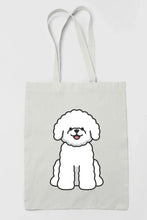 Load image into Gallery viewer, Bichon Frise Love Canvas Tote Bags-Accessories-Accessories, Bags, Bichon Frise, Dog Mom Gifts, Personalized-Zippered Tote Bag-White-Classic-2